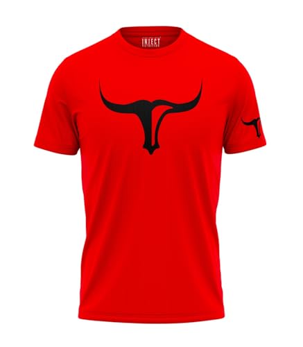Inject Nutrition T-Shirt Sportiva Maglietta Rossa Cotone 100% 155g