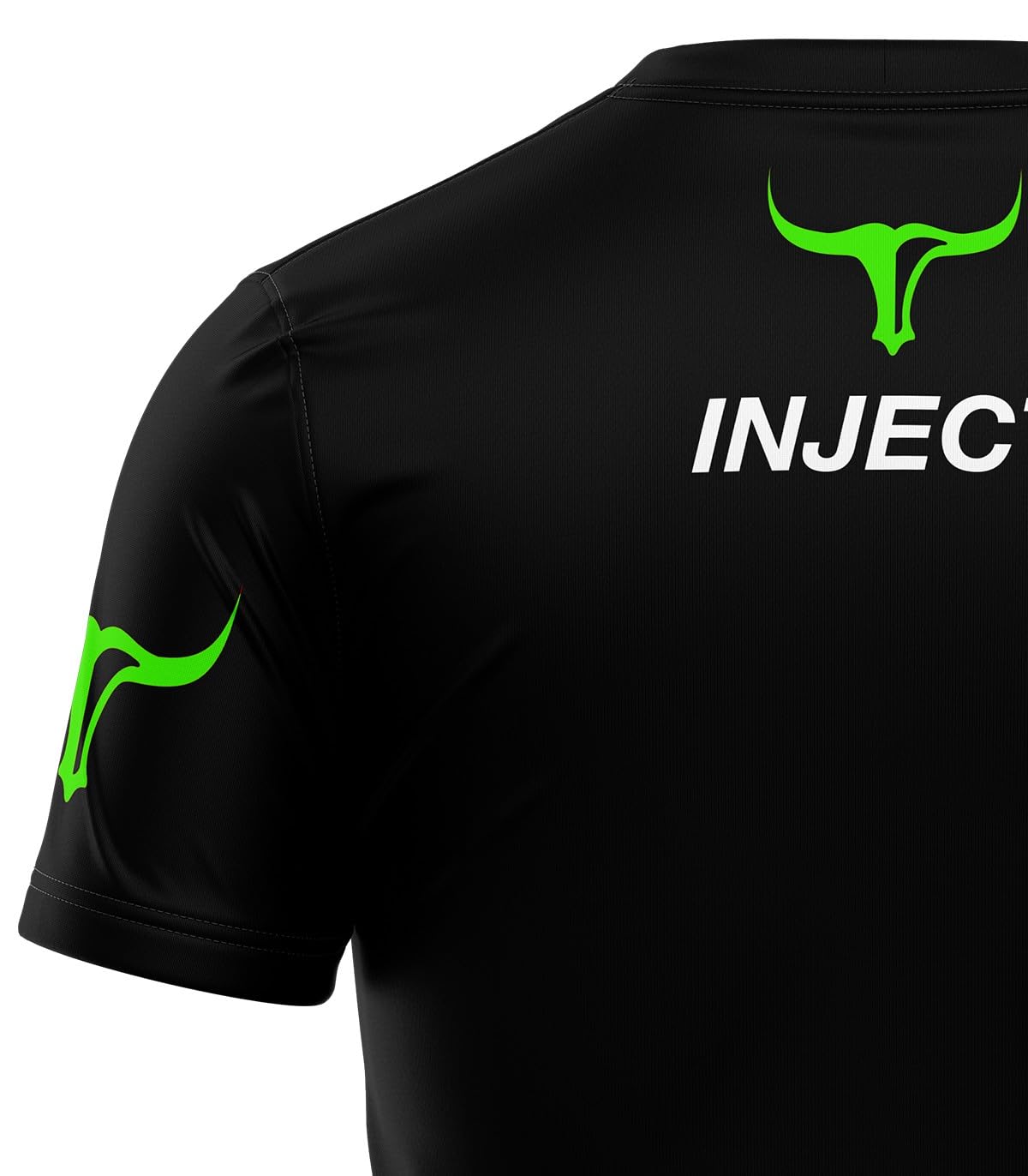 Inject Nutrition T-Shirt maglietta 100% cotone nero stampa Torus 155 g/m²