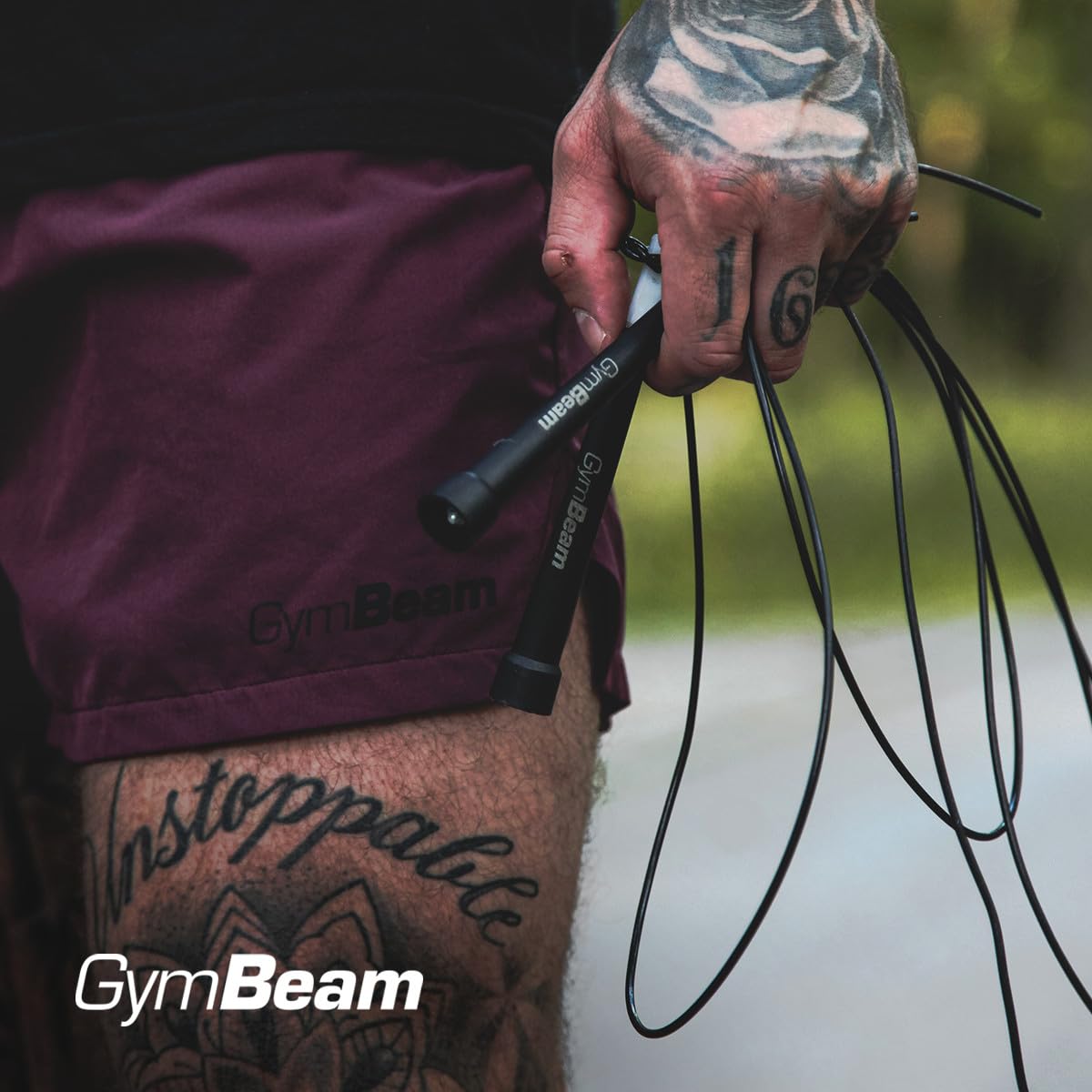 GymBeam Corda Saltare 301cm Acciaio Regolabile Nera Cardio HIIT