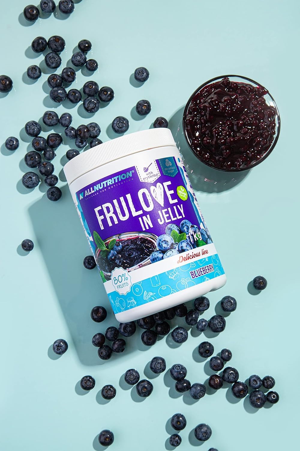 AllNutrition FRULOVE Marmellata mirtillo 1000 g senza zucchero 80% frutta