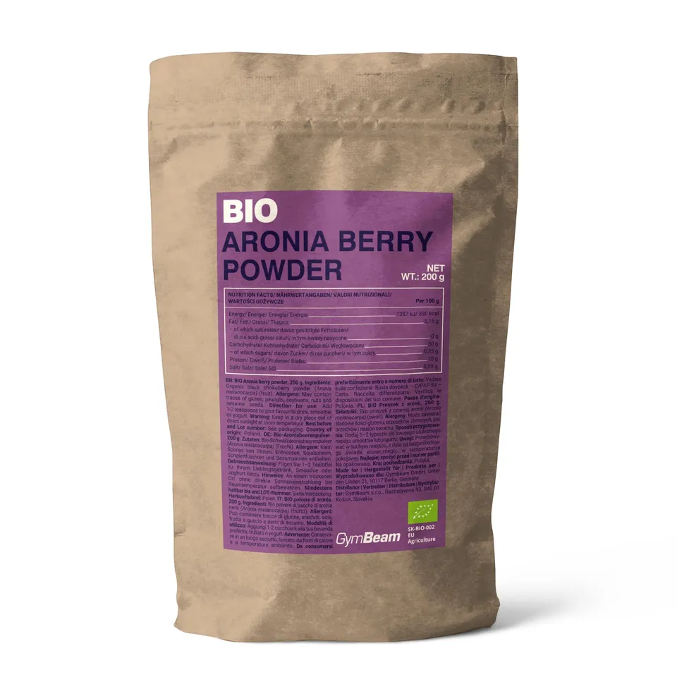 GymBeam Aronia BIO Polvere Bacche Proteine Vegetali Senza Zuccheri