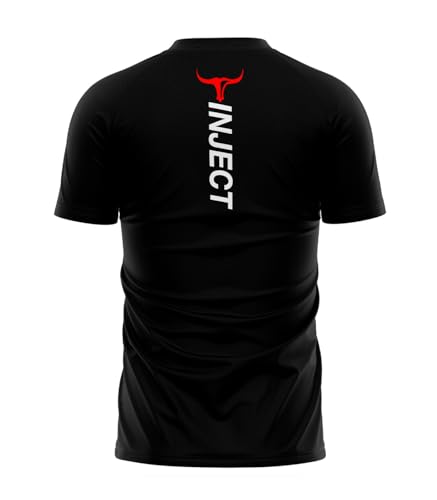 Inject Nutrition T-Shirt da Allenamento Maglietta Nera Poliestere
