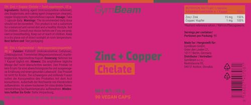 GymBeam Zinco + Rame Chelato Bisglicinato Capsule Vegane Immunita