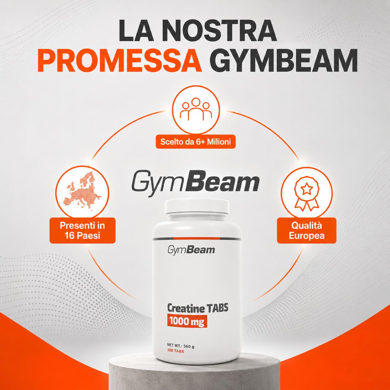 GymBeam Creatina Monoidrato 1000mg 300 cps forza ATP