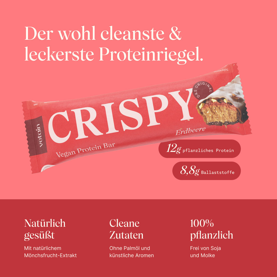 Vetain Proteinriegel Crispy Barretta Proteica Fragola Vegana