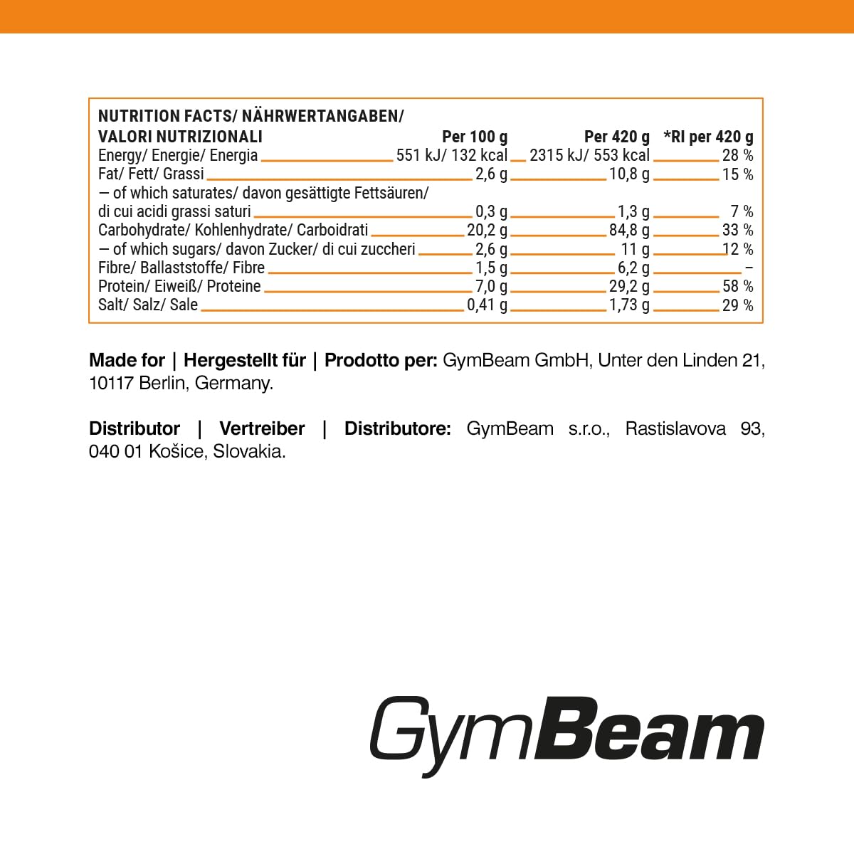 GymBeam Proteine Pollo Messicana Riso pasto pronto 6x420g 29,2g proteine