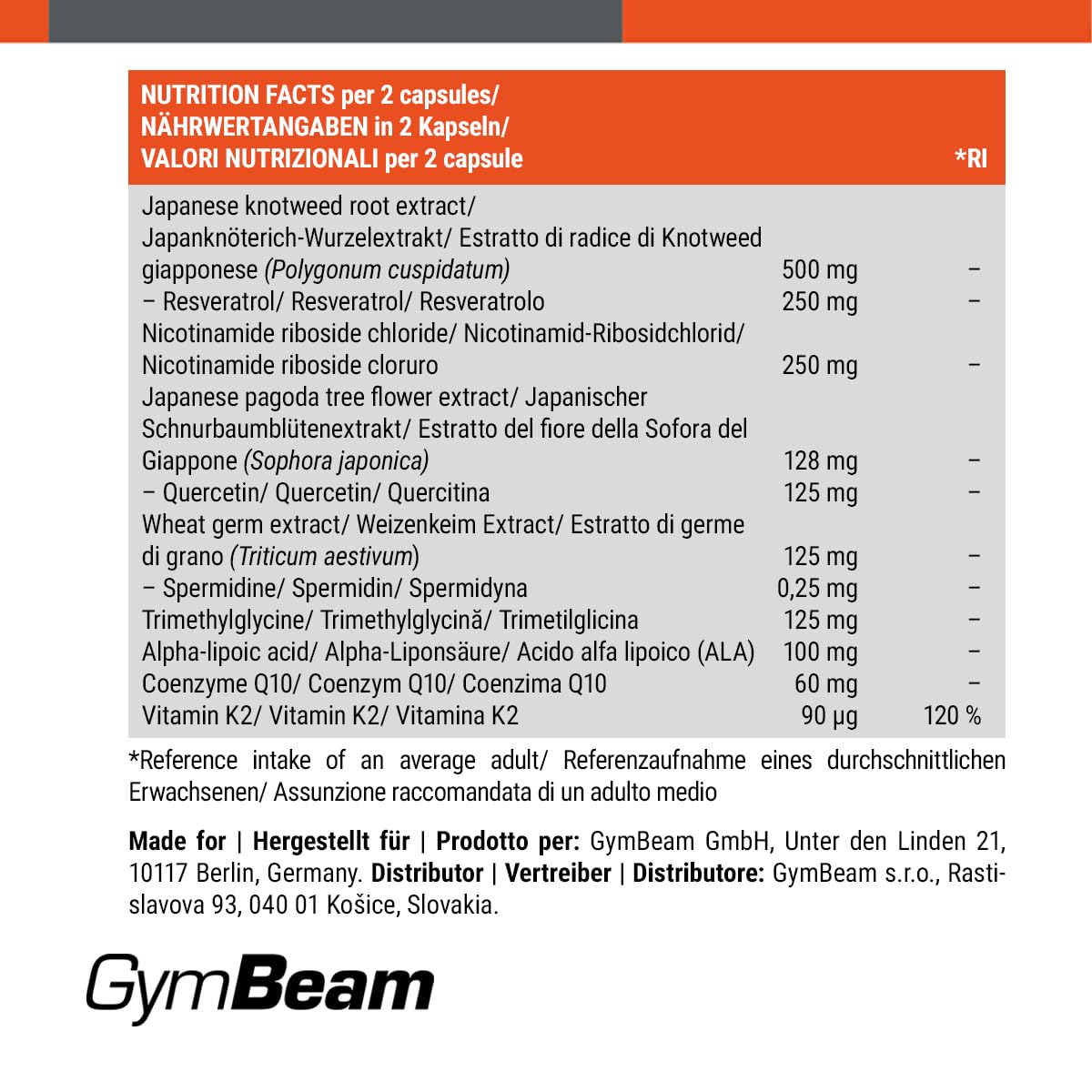 GymBeam Longevity Complex 90 cps coenzima Q10 ossa