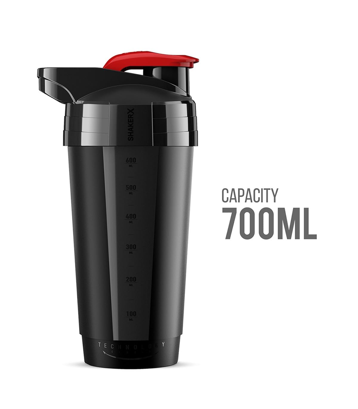 INJECT NUTRITION Shaker Circle 700ml shaker proteine nero rosso