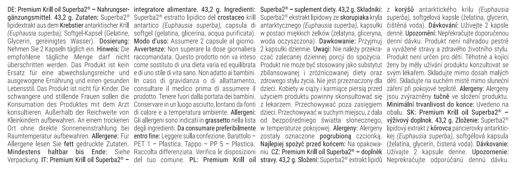 GymBeam Olio Krill Superba2 Omega 3 60 cps 1000 mg EPA DHA
