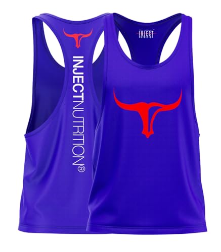 Inject Canotte Tank Top Blu Torus Rosso Unisex Palestra