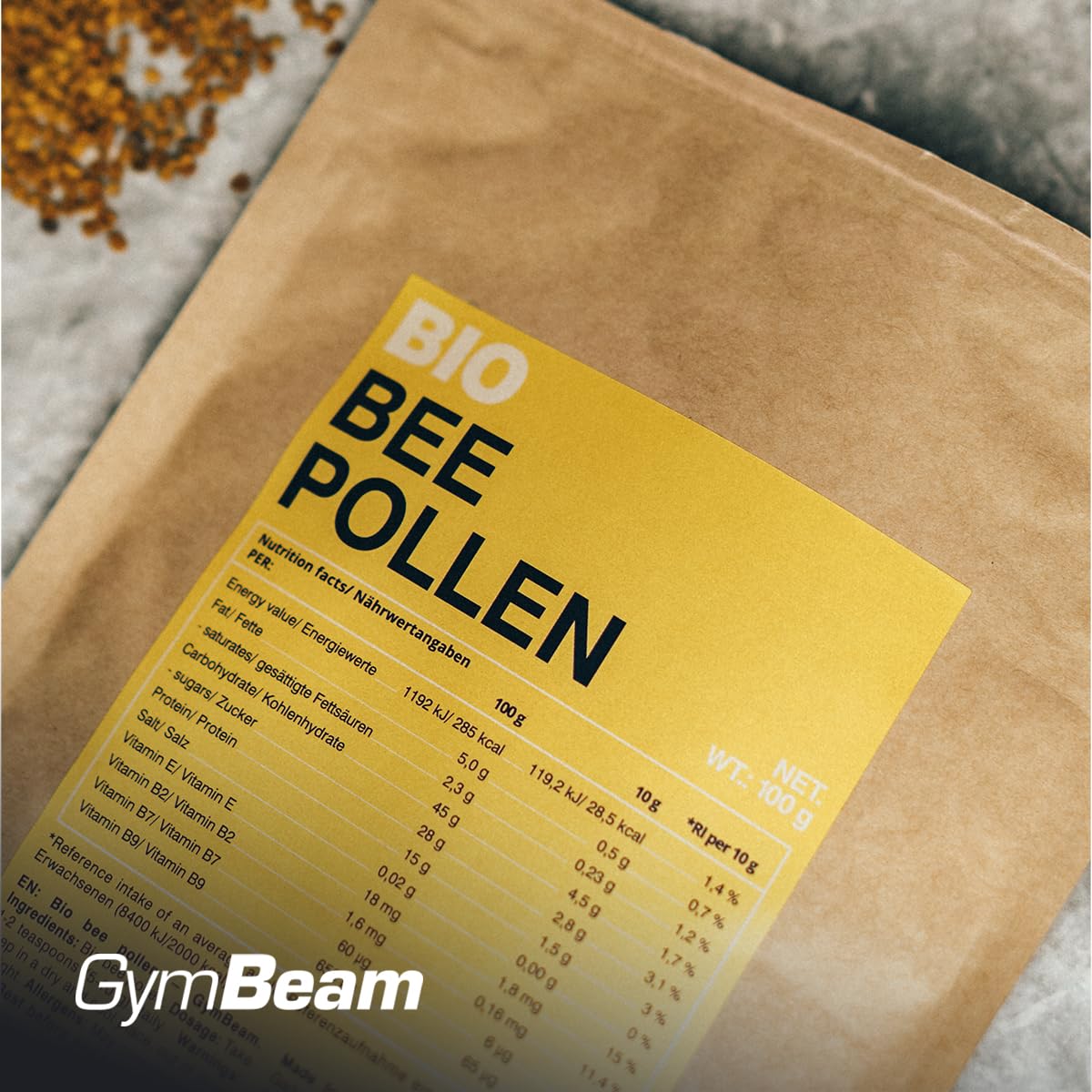 GymBeam Polline d’Api BIO superfood 100 g proteine