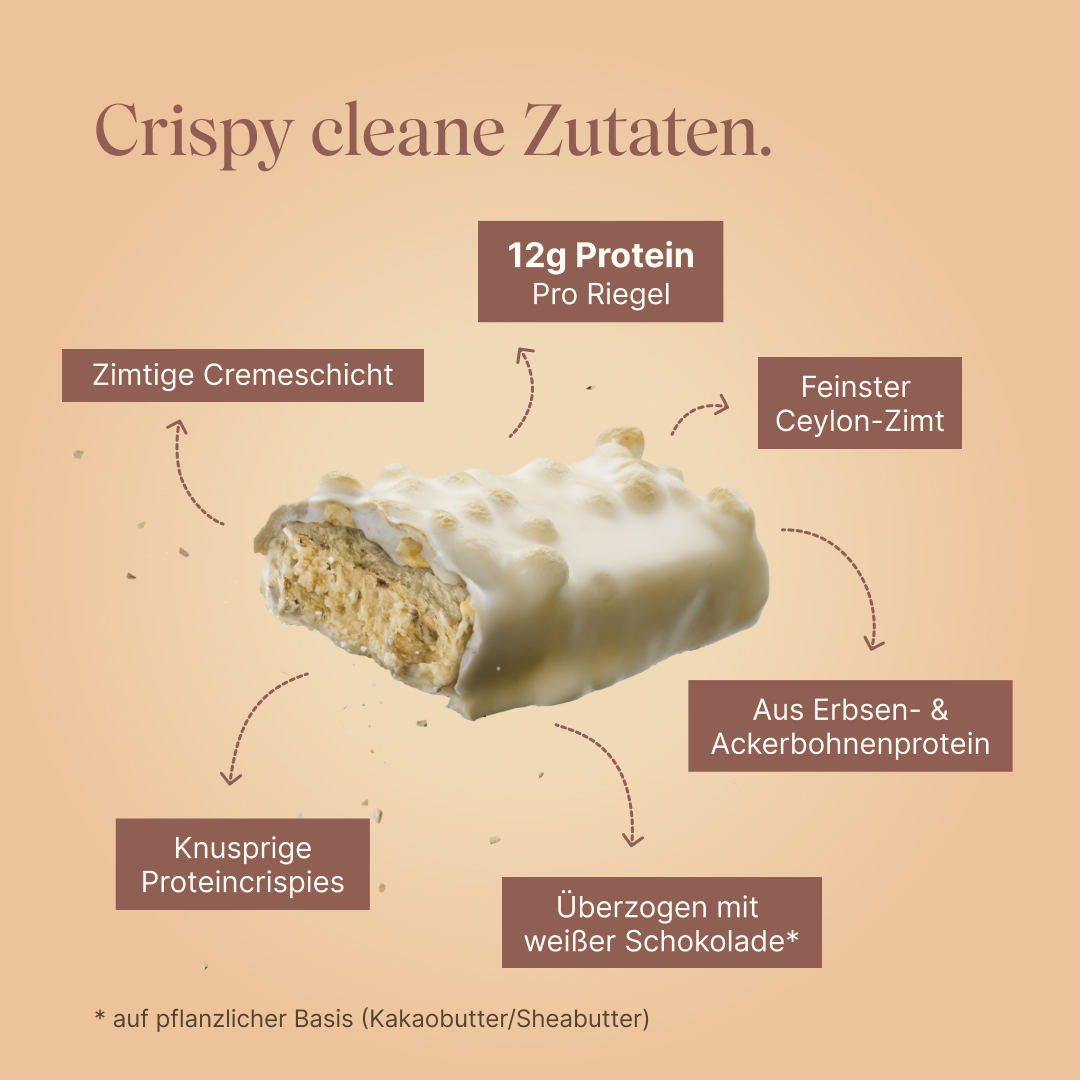 Vetain Crispy Barretta Proteica 12 Pezzi Cannella Vegana