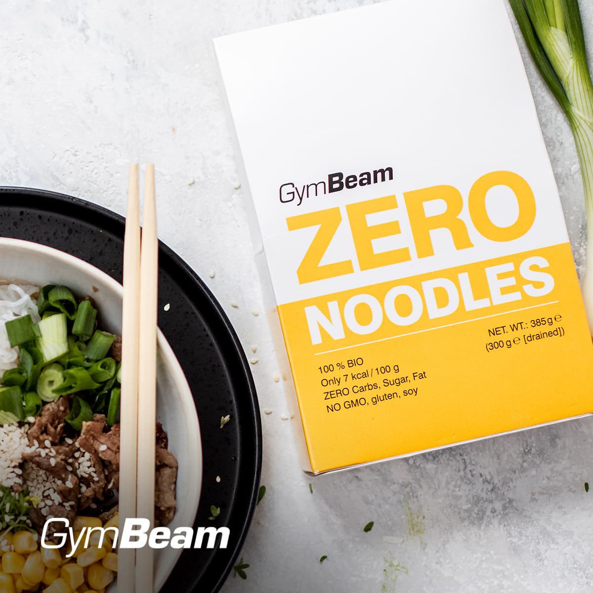 GymBeam Noodles Zero Bio pasta konjac 385g vegana