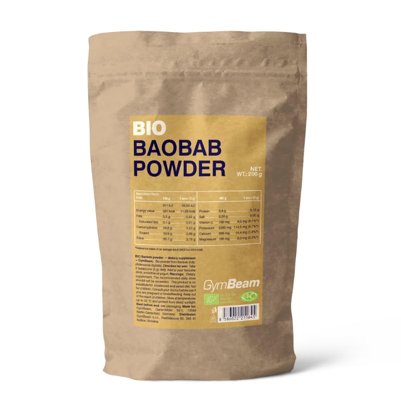 GymBeam Baobab BIO 200 g Polvere Fibre Vegana