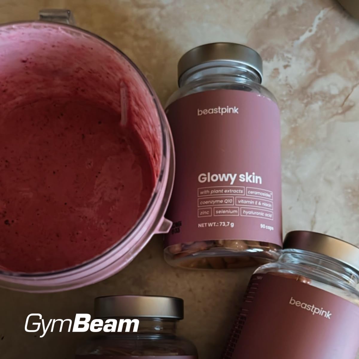 GymBeam Glowy Skin Integratore Pelle 90 Capsule Vitamina E