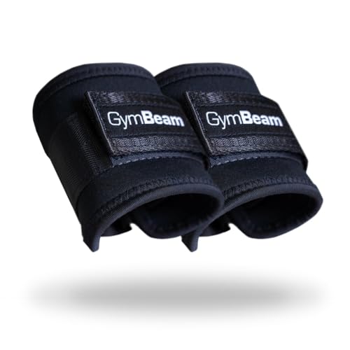GymBeam Cavigliere Palestra Velcro Acciaio 2 Pezzi Black
