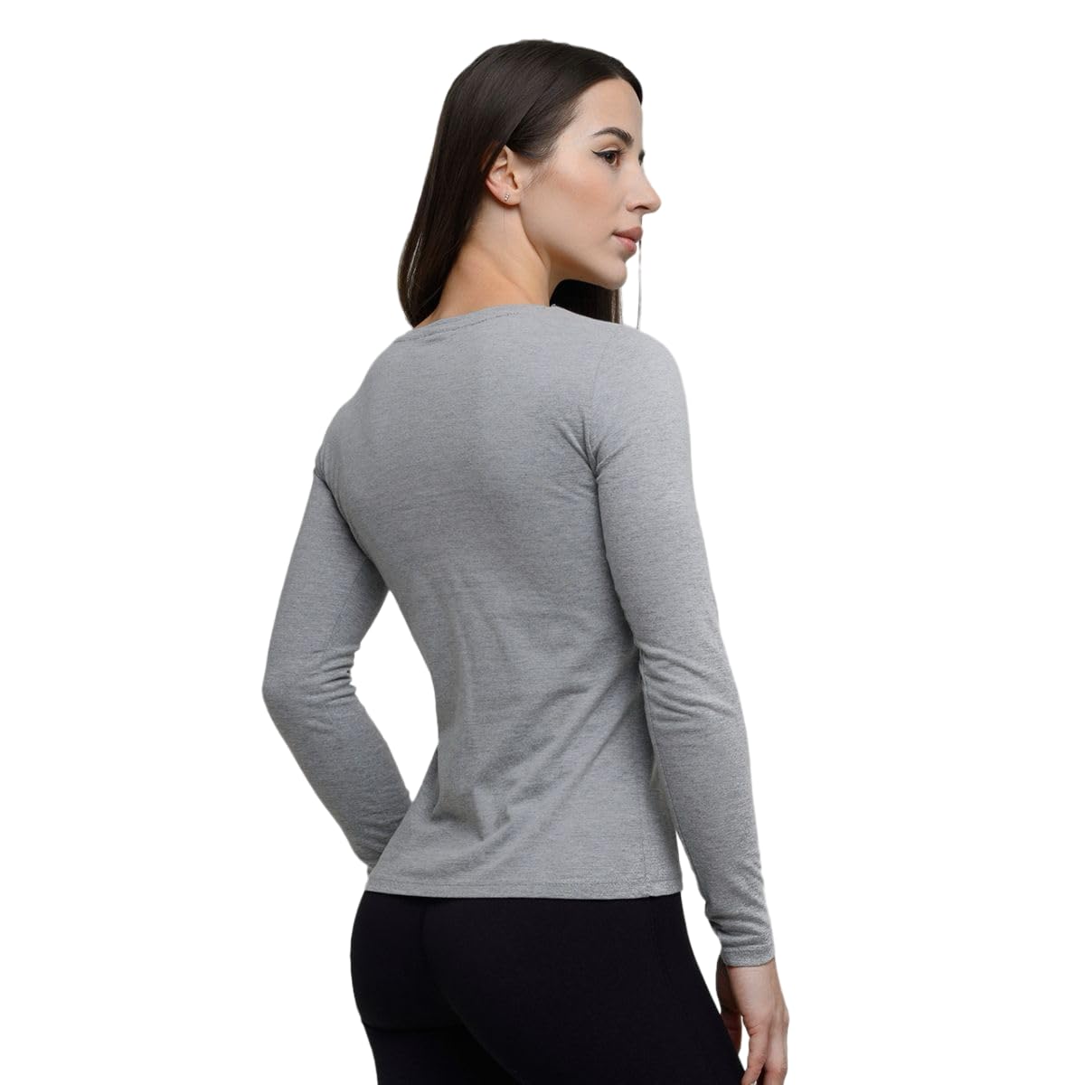 GymBeam T-Shirt Maniche Lunghe Donna L Grey 100% Cotone