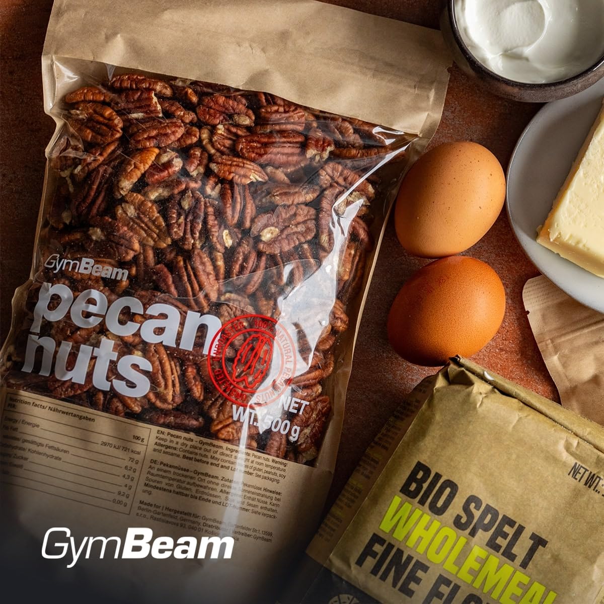 GymBeam Noci Pecan Frutta Secca 500g Omega Dolci
