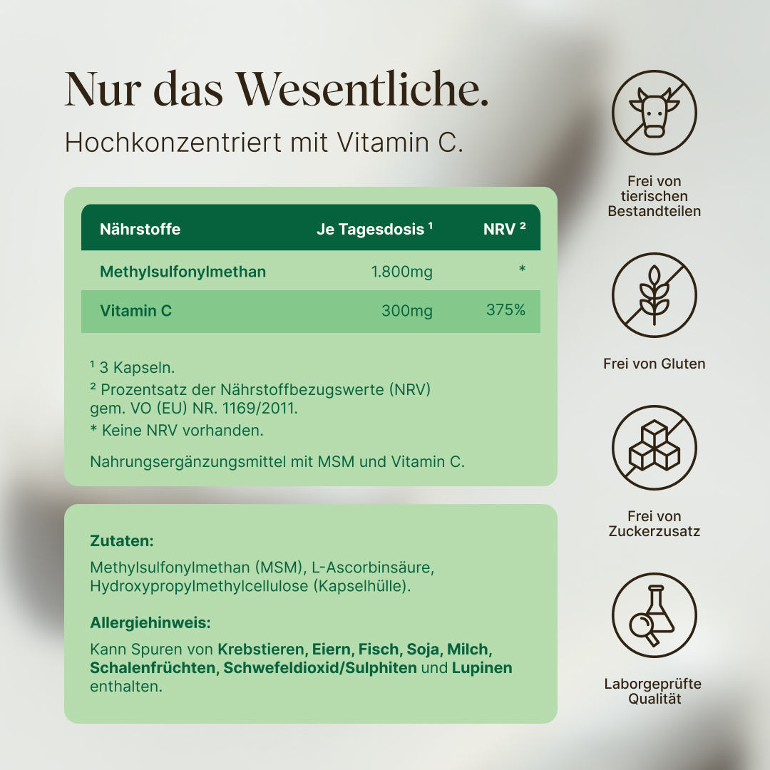 Vetain MSM Zolfo Organico Capsule 180 capsule vegane