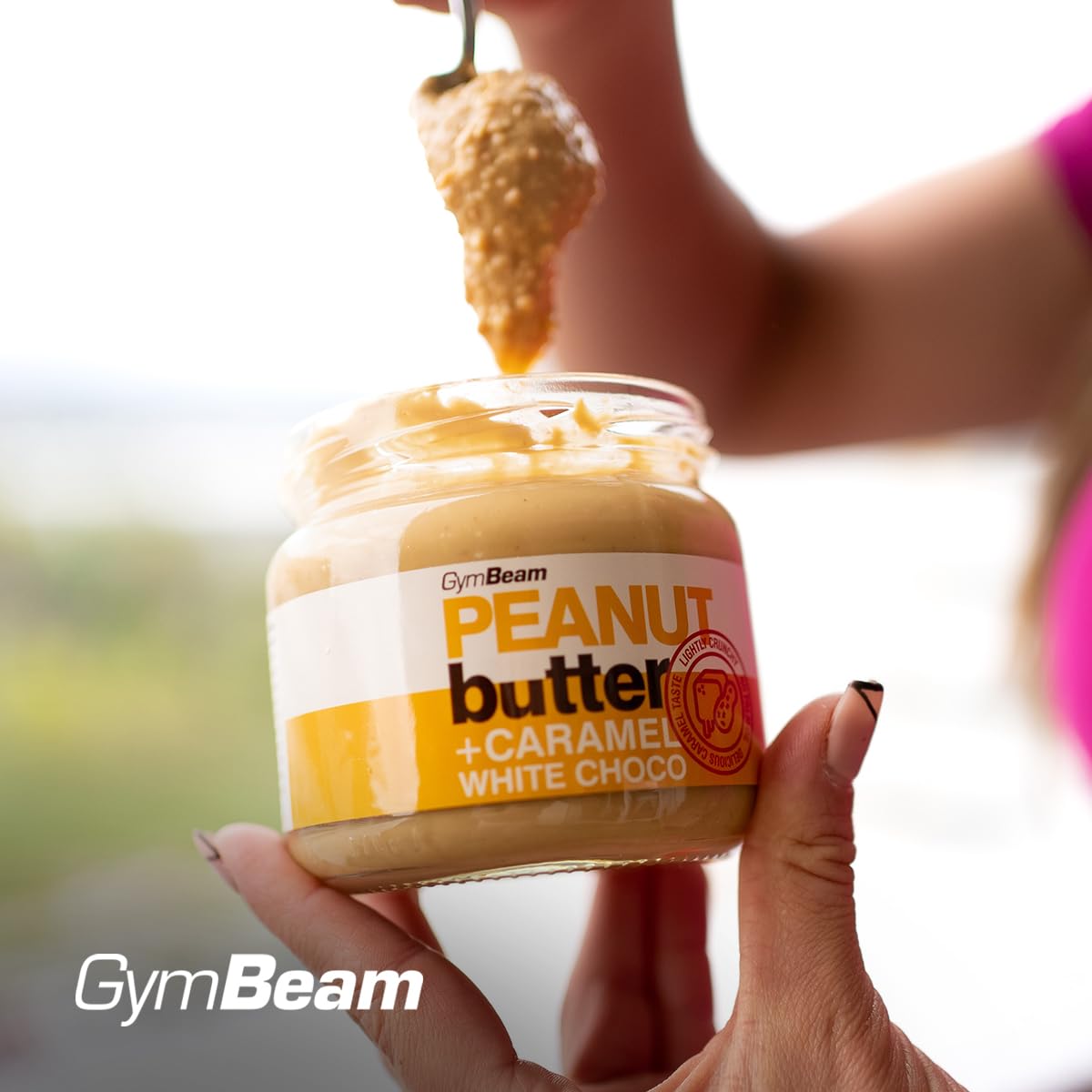 GymBeam Burro di Arachidi Cioccolato Bianco Caramello Crema