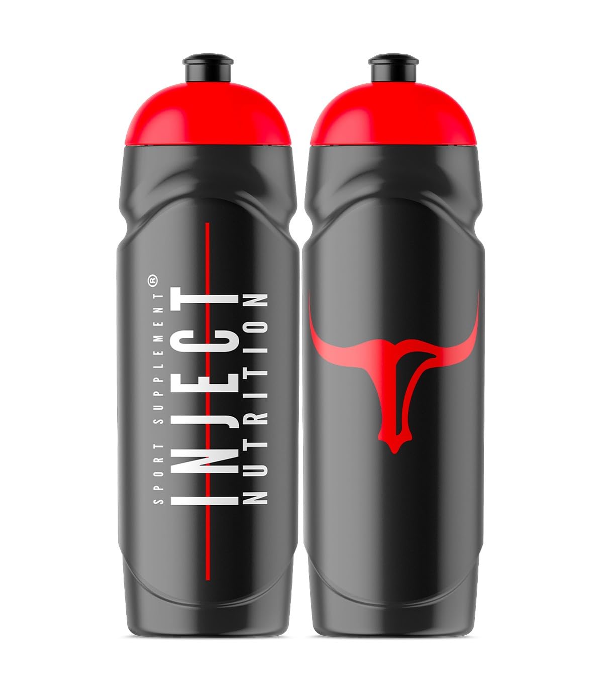 INJECT NUTRITION Borraccia 750ml bottiglia palestra nero rosso