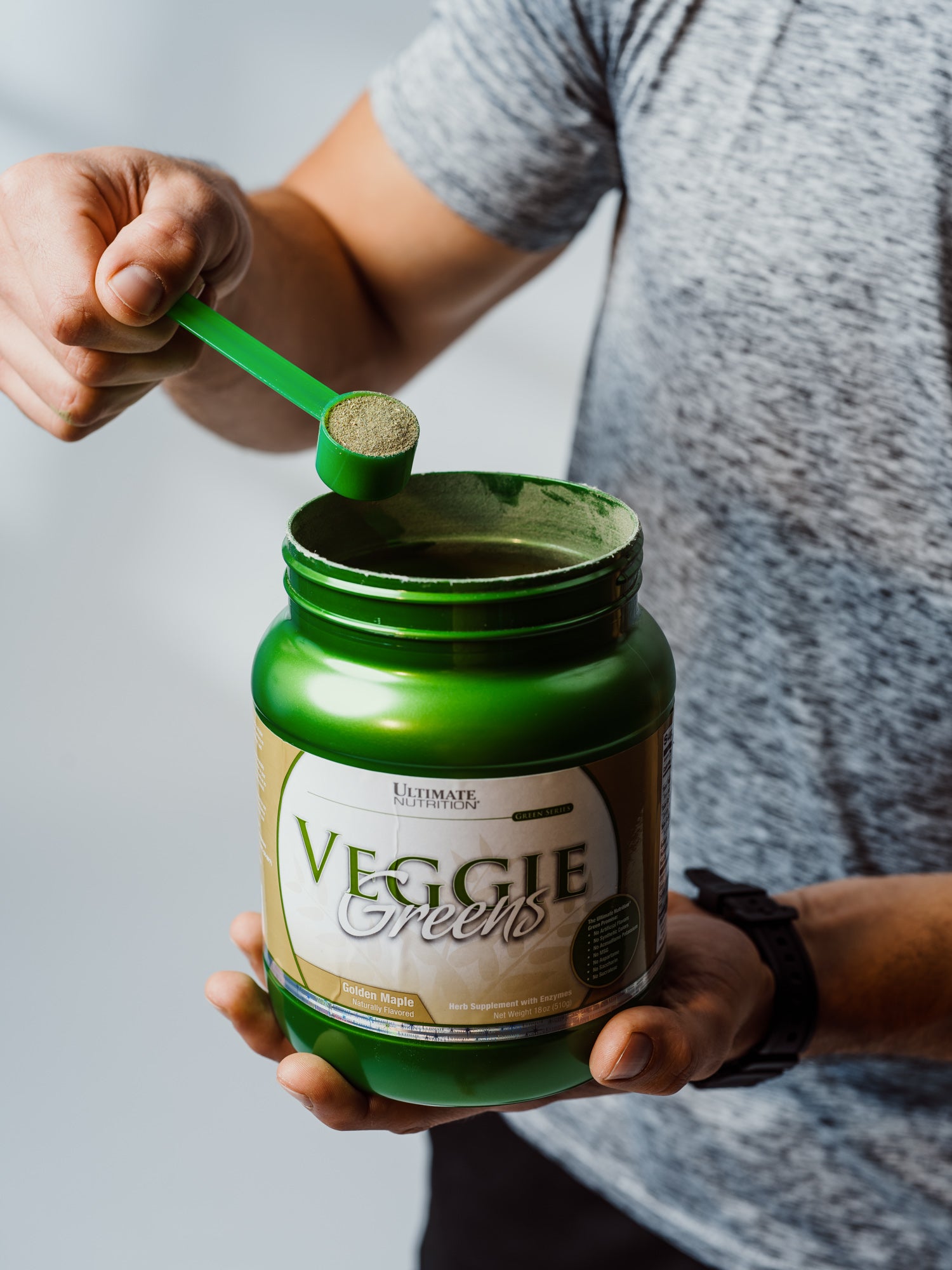Ultimate Nutrition Veggie Greens polvere gusto Golden Maple vegan
