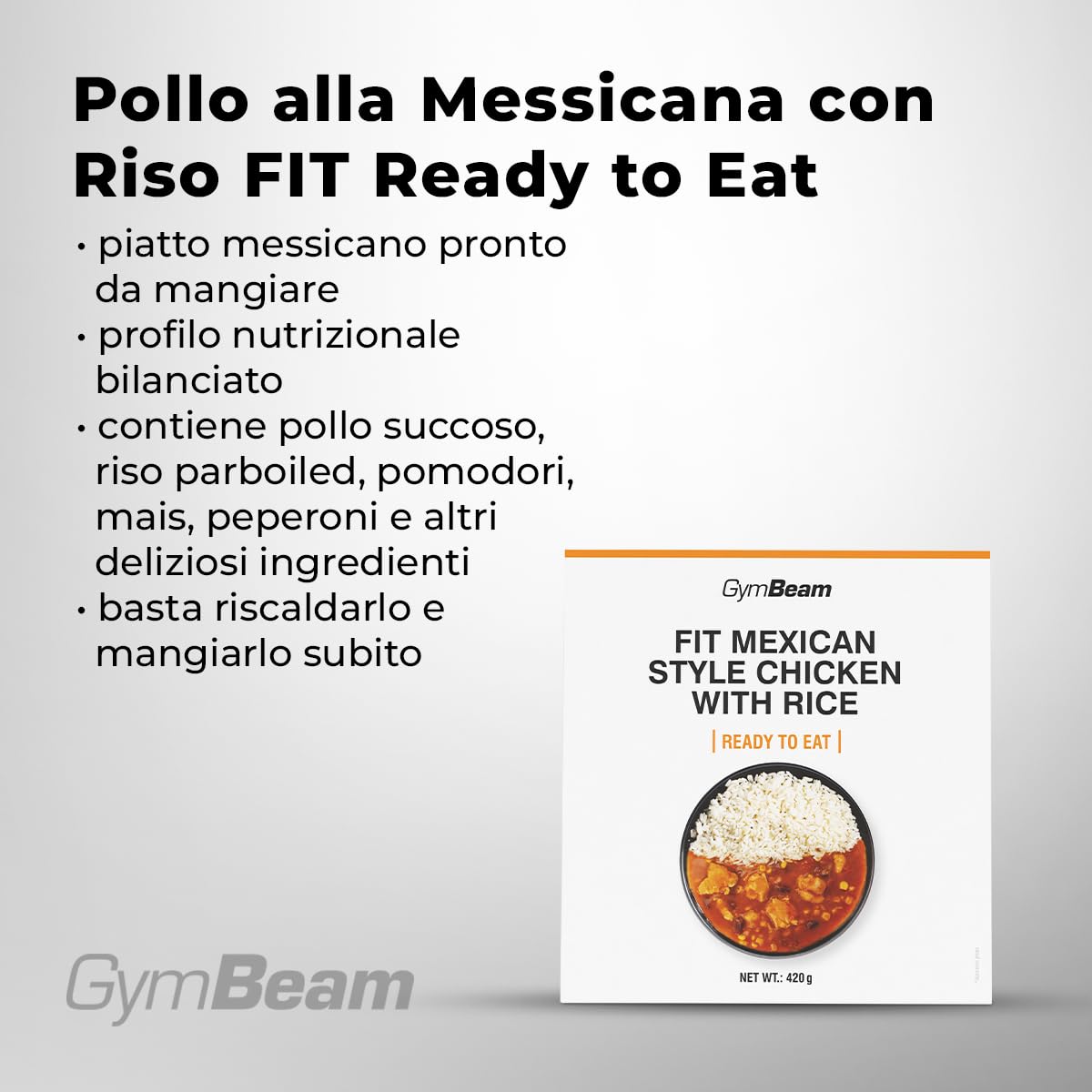 GymBeam Proteine Pollo Messicana Riso pasto pronto 6x420g 29,2g proteine