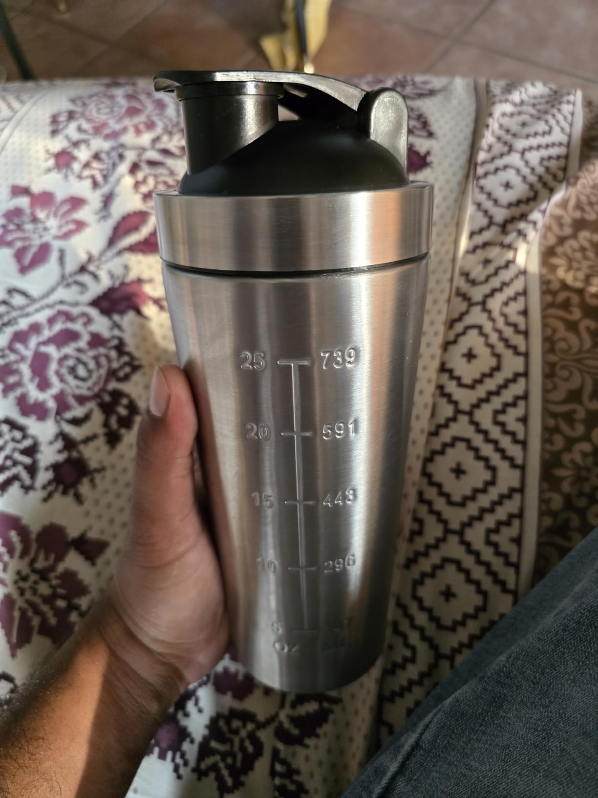 GymBeam Steel Shaker Proteine 750 ml Bianco Acciaio
