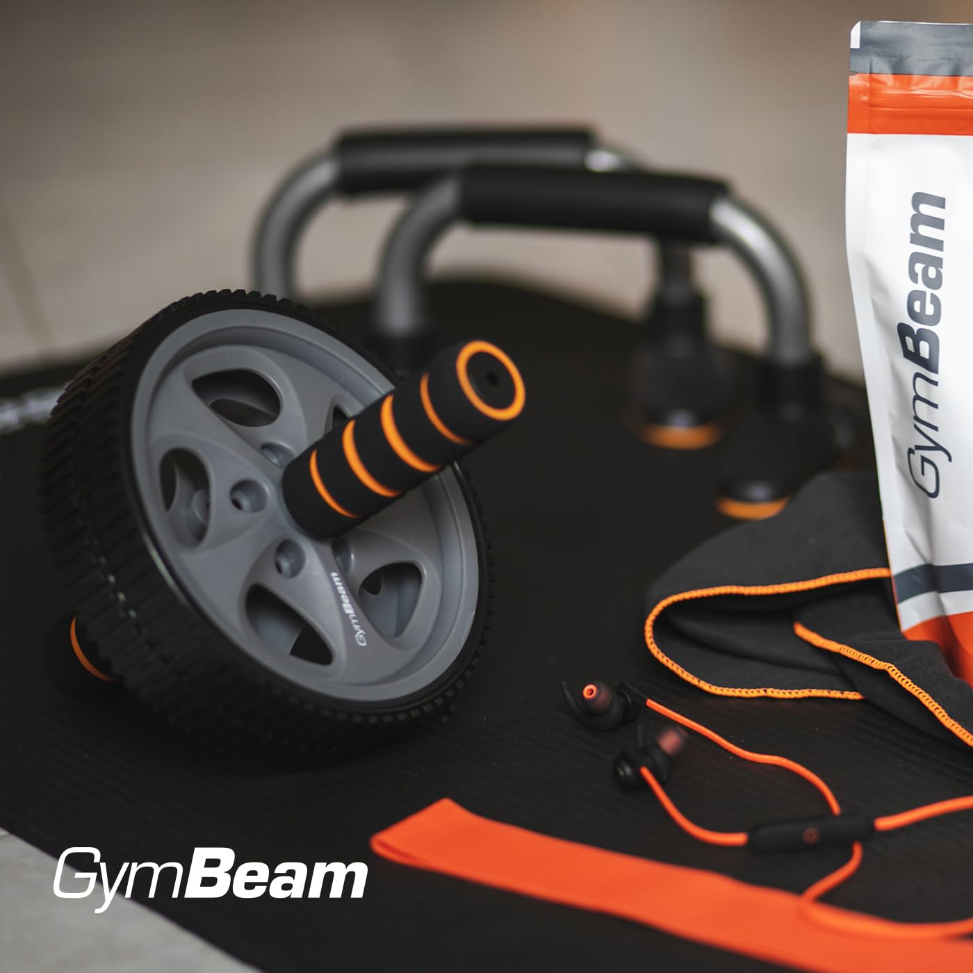 GymBeam Ab Wheel Ruota Addominali Doppia Ruota Stabile