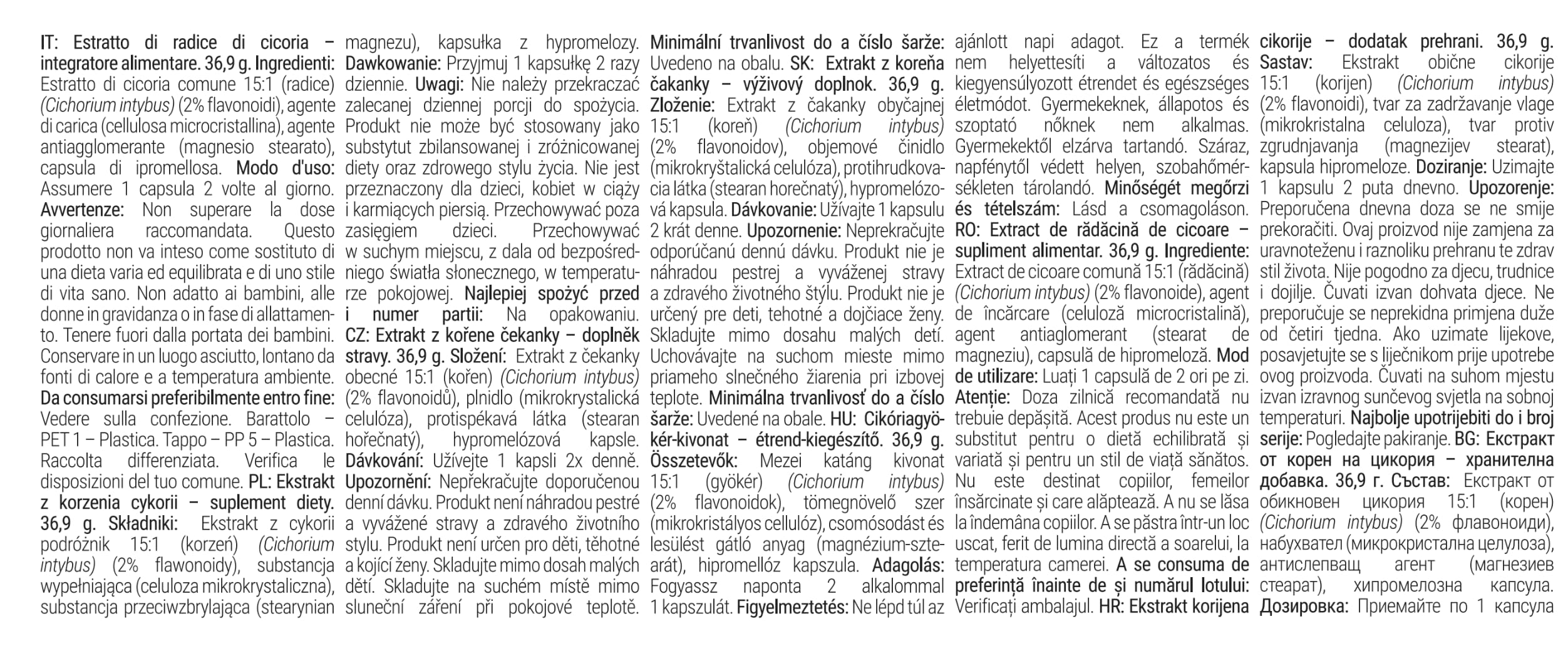 GymBeam Estratto Radice Cicoria capsule 90 cps digestione