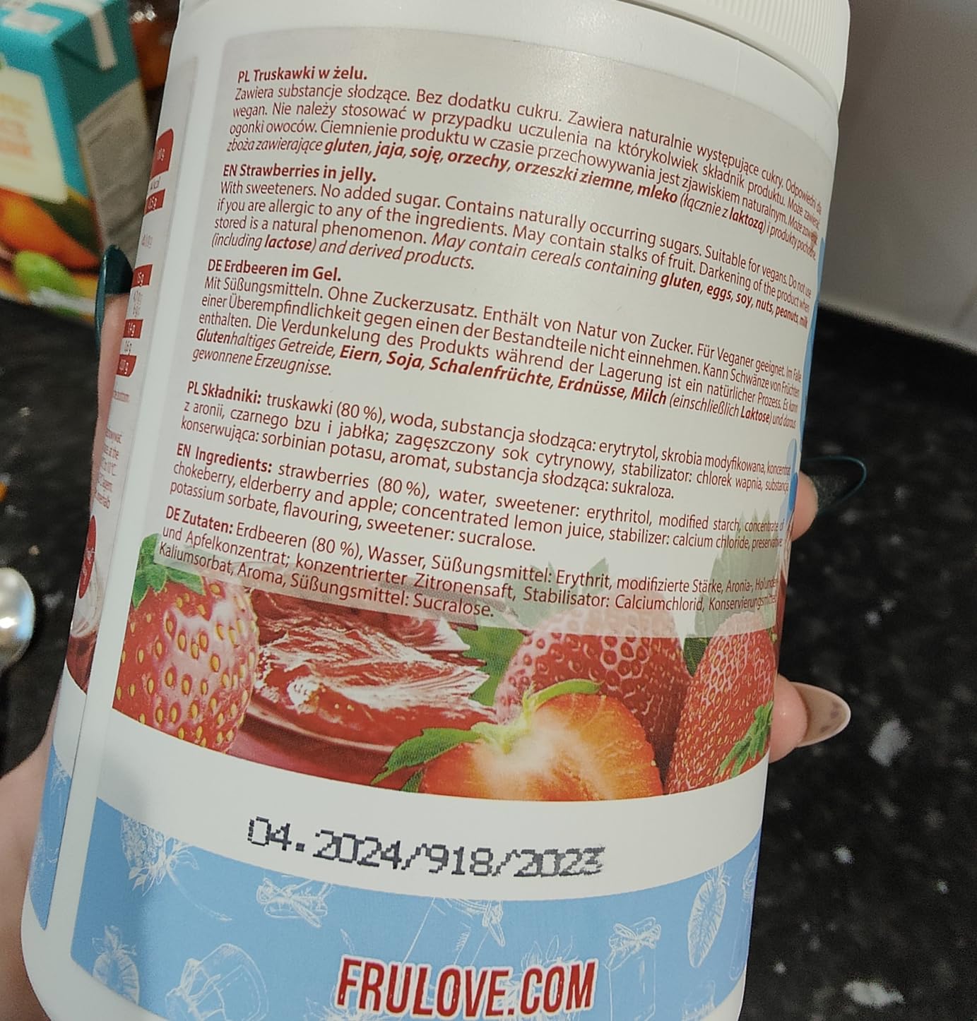 AllNutrition Frulove Marmellata Fragola senza zucchero 1000 g