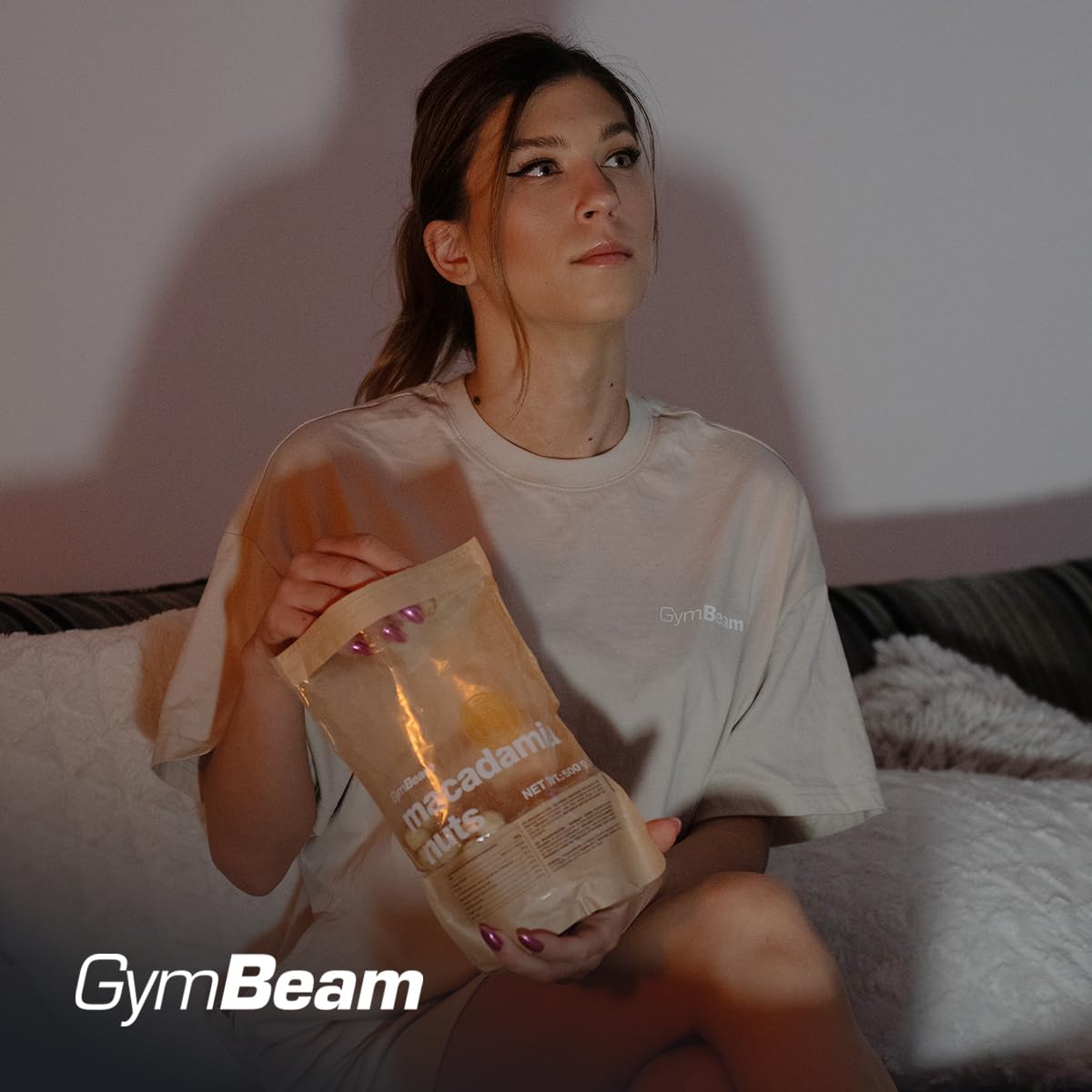 GymBeam Noci di Macadamia Intere Non Salate 500g Snack Vegano