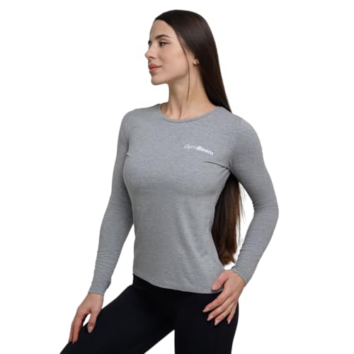 GymBeam T-Shirt Maniche Lunghe Donna L Grey 100% Cotone