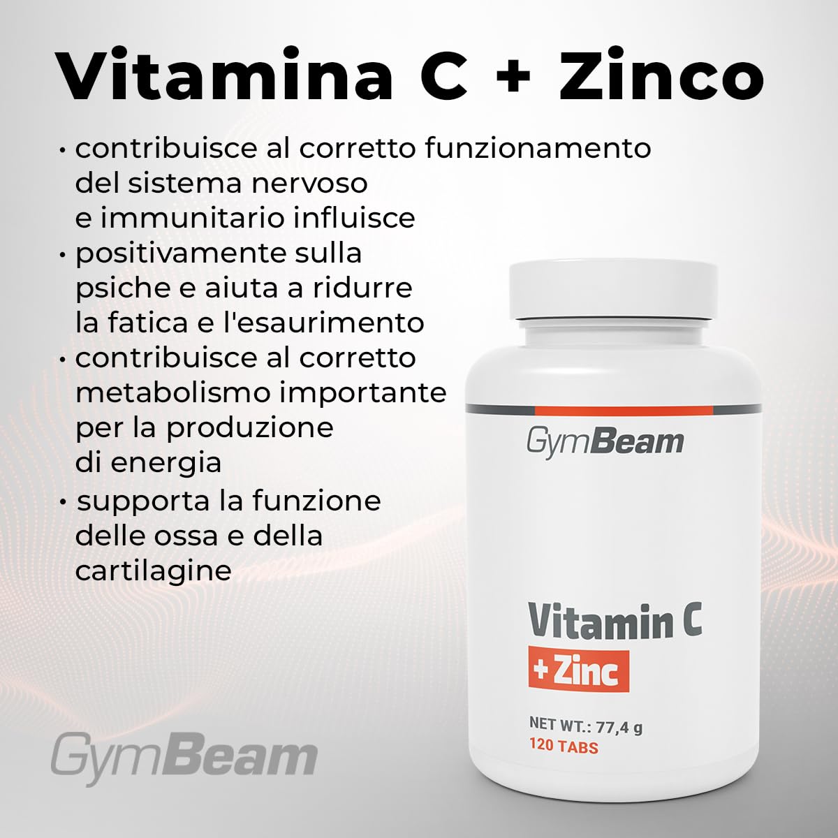 GymBeam Vitamina C + Zinco 120 Compresse Antiossidante