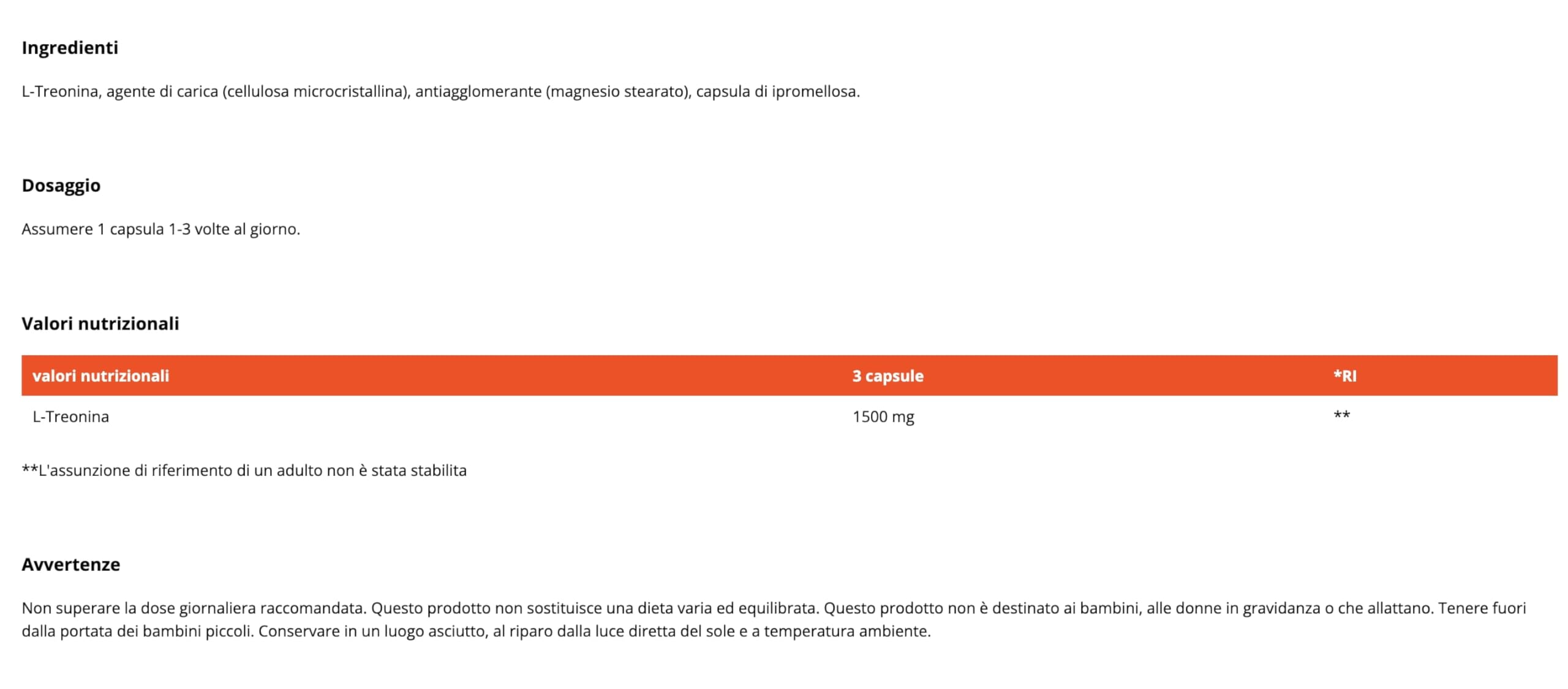 GymBeam L-Treonina aminoacido 120 capsule vegane