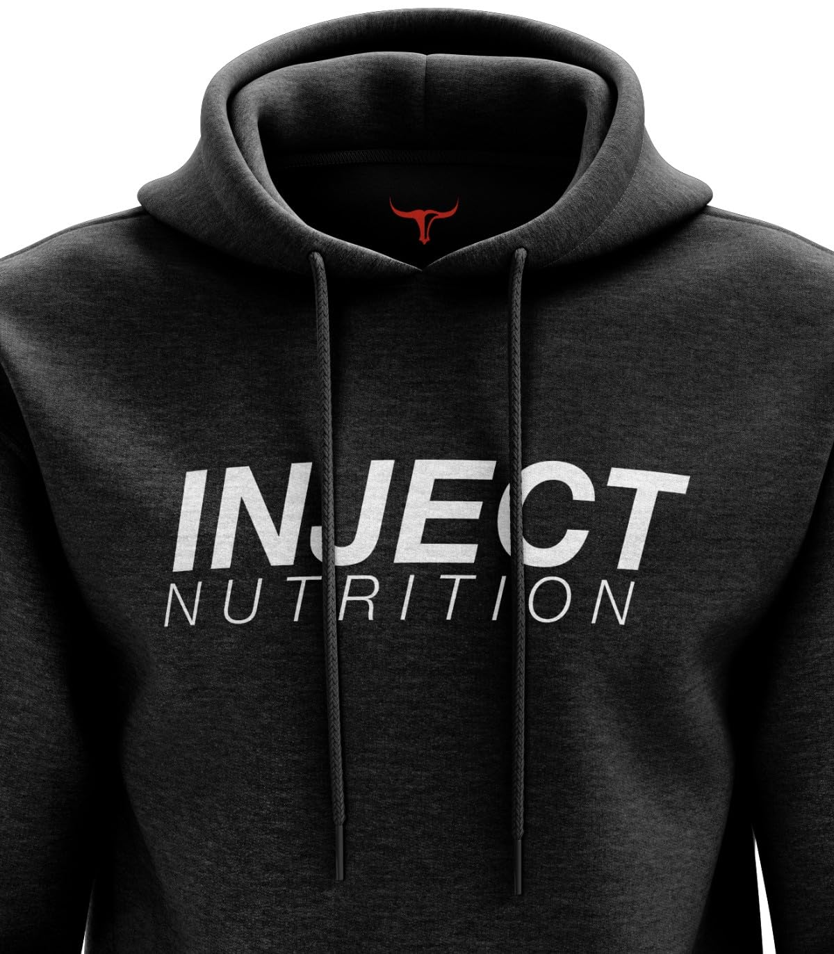 Inject Nutrition Felpe Felpa con Cappuccio Sportiva Felpa Nero Melange