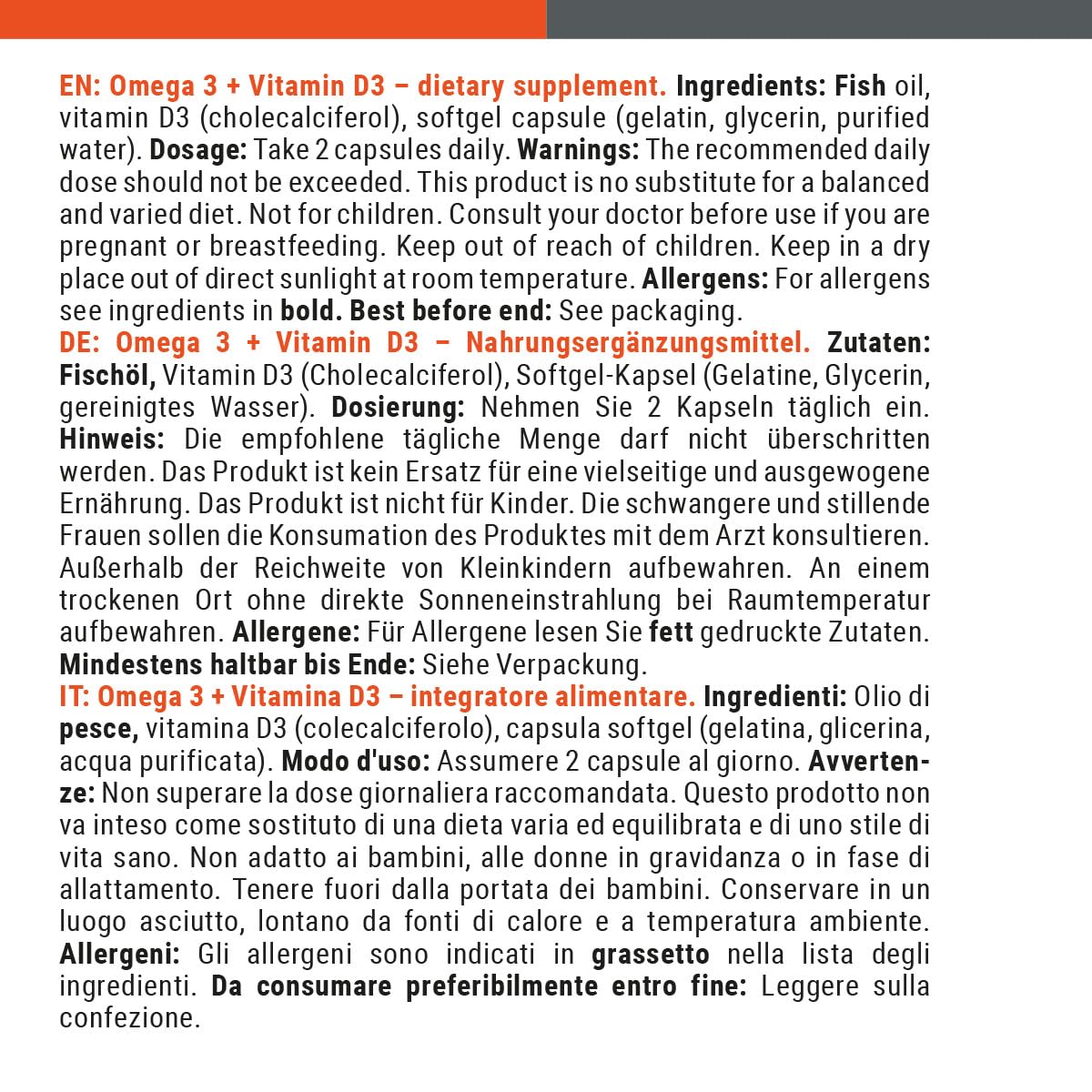 GymBeam Grassi Sani Omega 3 D3 90 capsule EPA DHA cuore