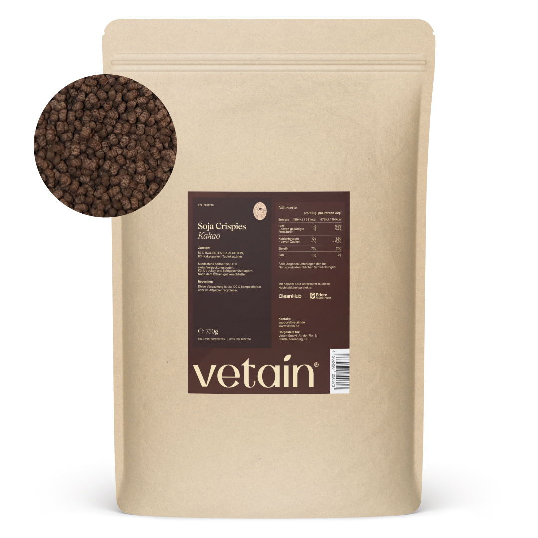 Vetain Soja Crispies 77% snack proteico cacao 750g