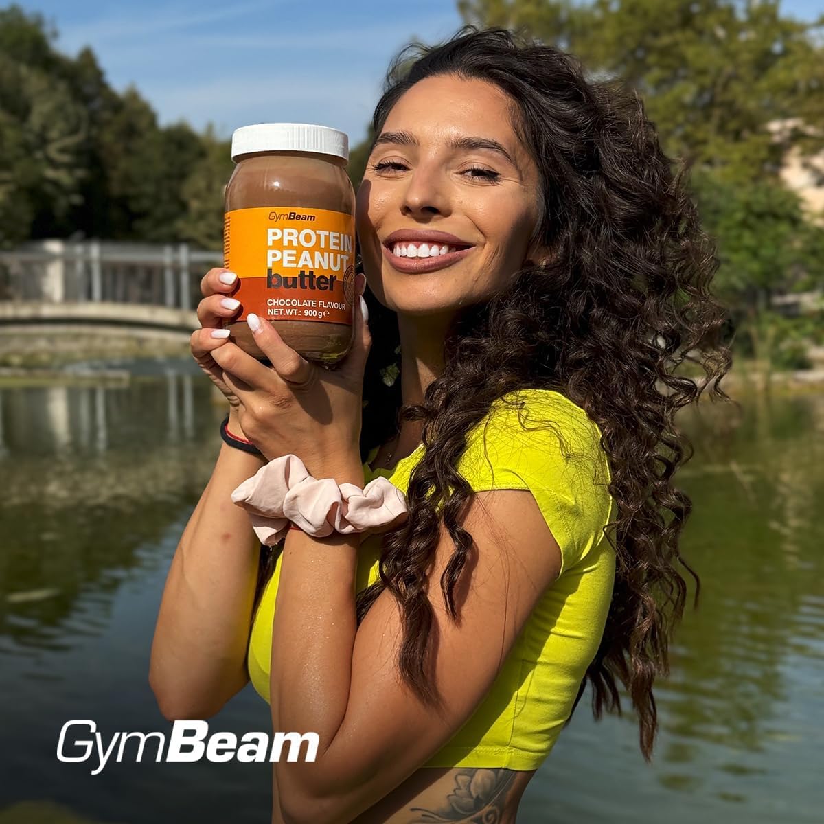 GymBeam Burro Arachidi Proteico cioccolato 900 g senza zuccheri