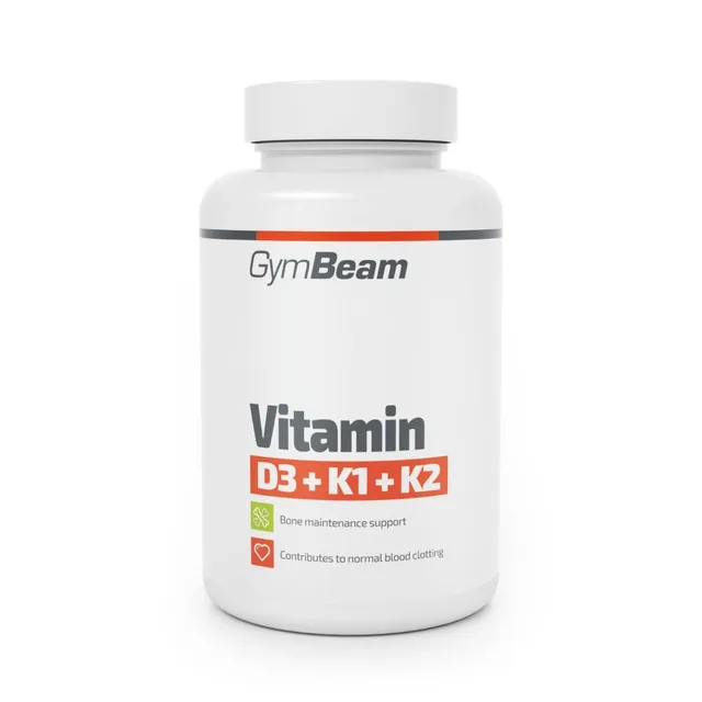 GymBeam Vitamina D3+K1+K2 2200 UI 60 Capsule Ossa