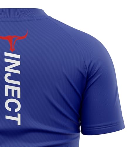 Inject Nutrition T-Shirt Performance maglietta manica raglan blu royal poliestere