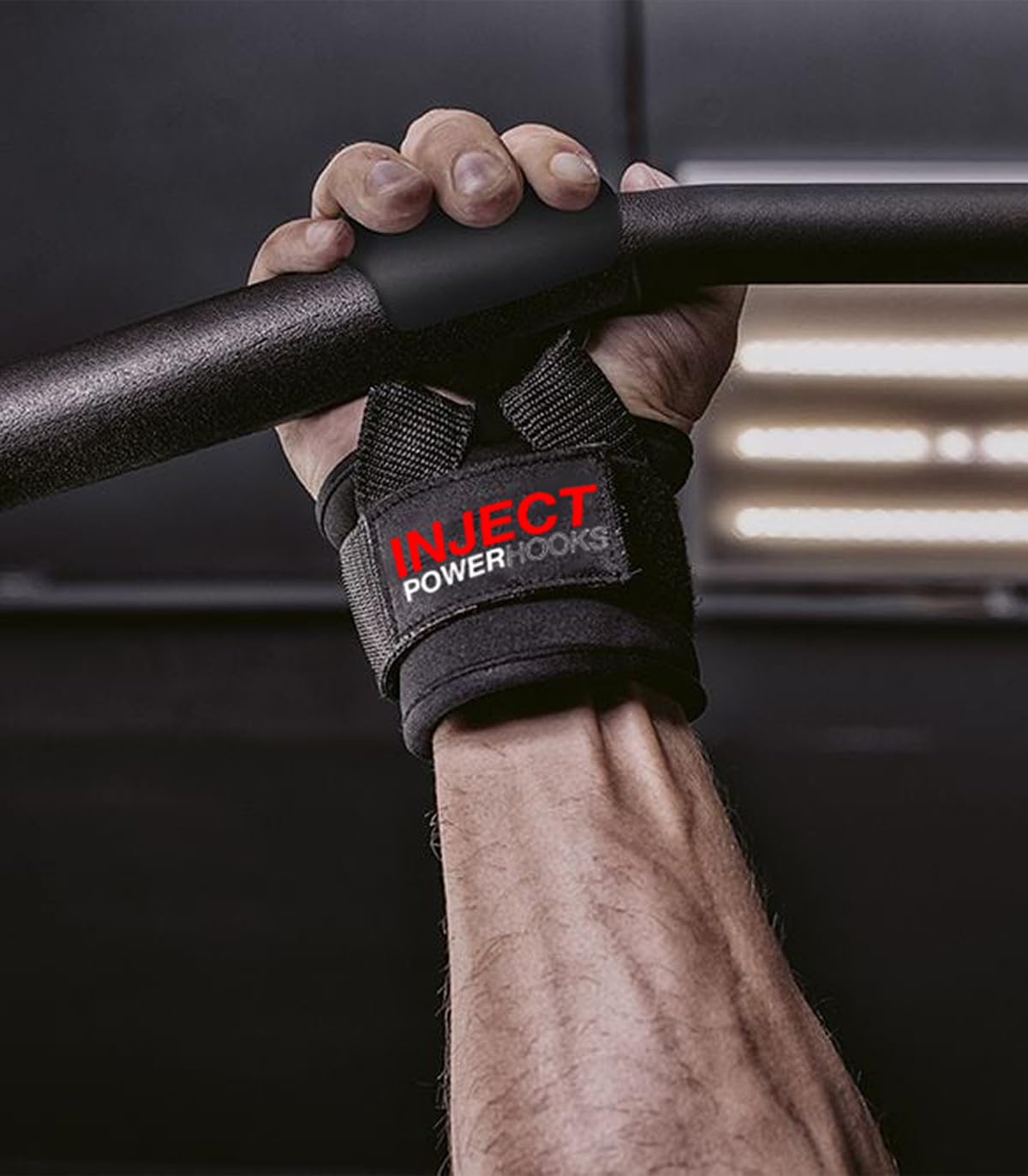 Inject Nutrition Accessori Training Power Hooks Ganci Neri Acciaio