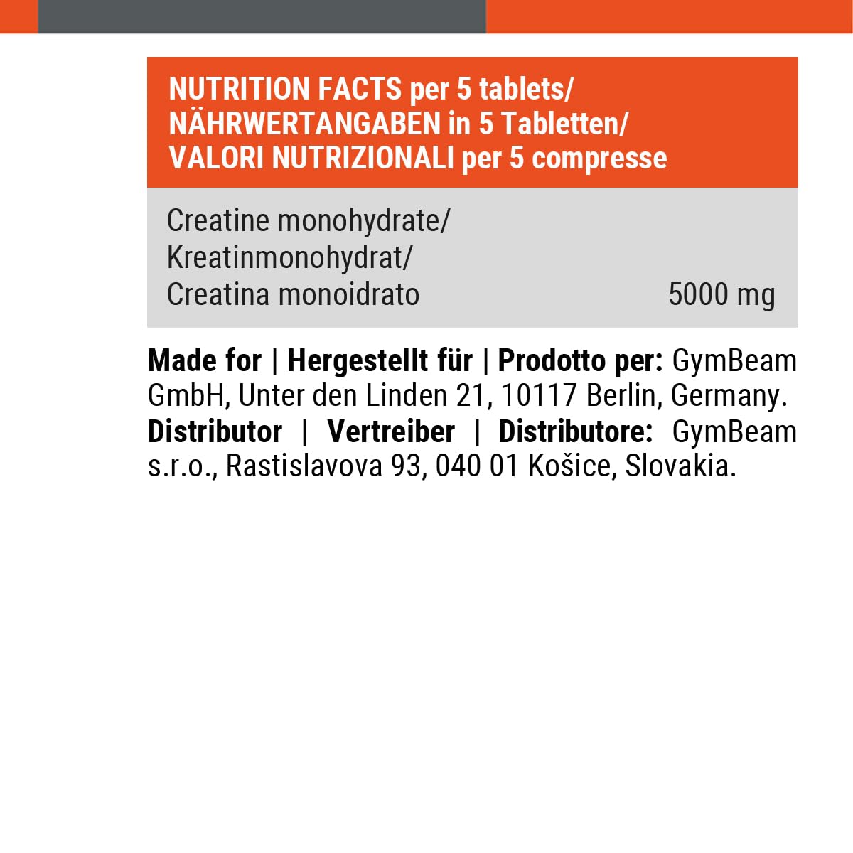 GymBeam Creatina Monoidrato 1000mg 300 cps forza ATP