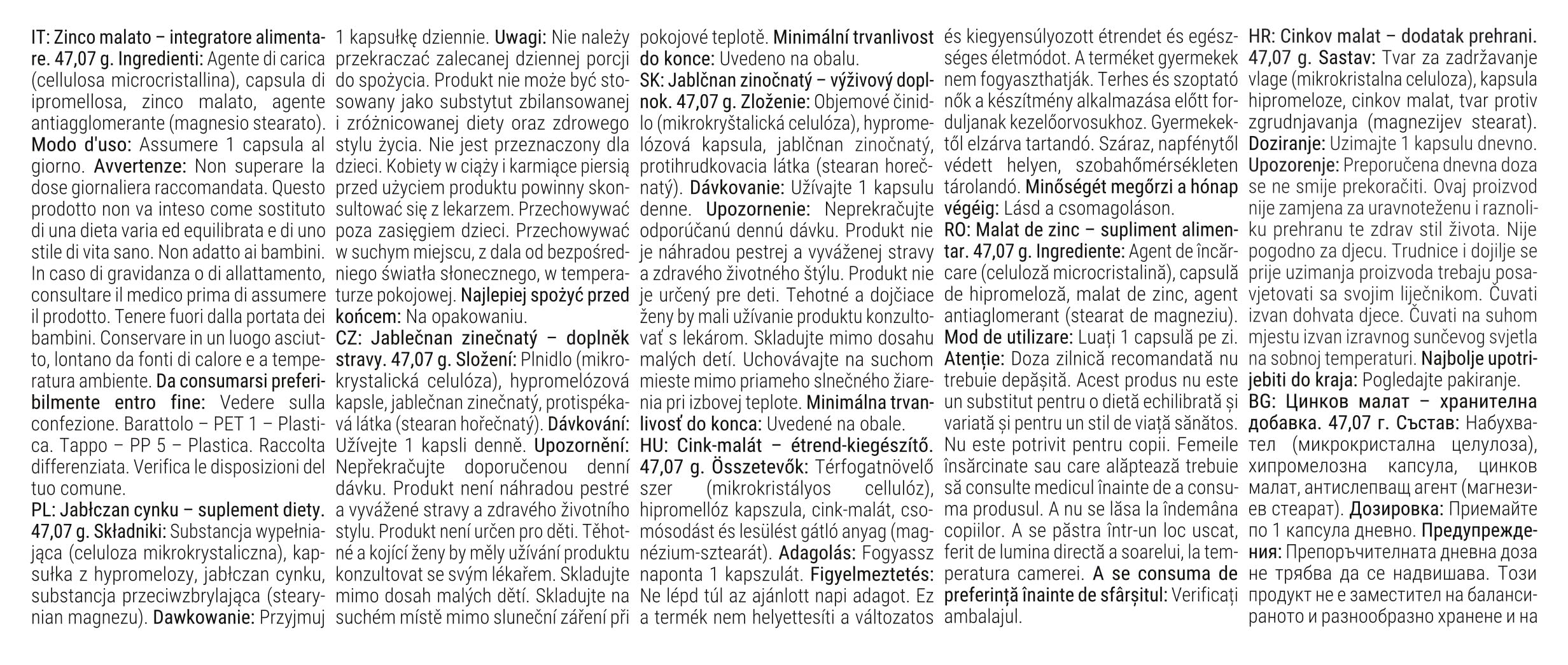 GymBeam Minerali Malato di Zinco capsule zinco chelato
