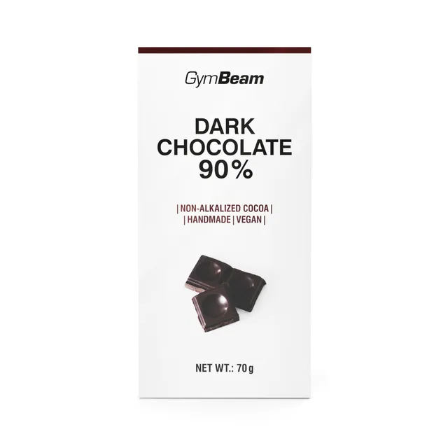 GymBeam Cioccolato Fondente 90% Vegano 70g Low Sugar