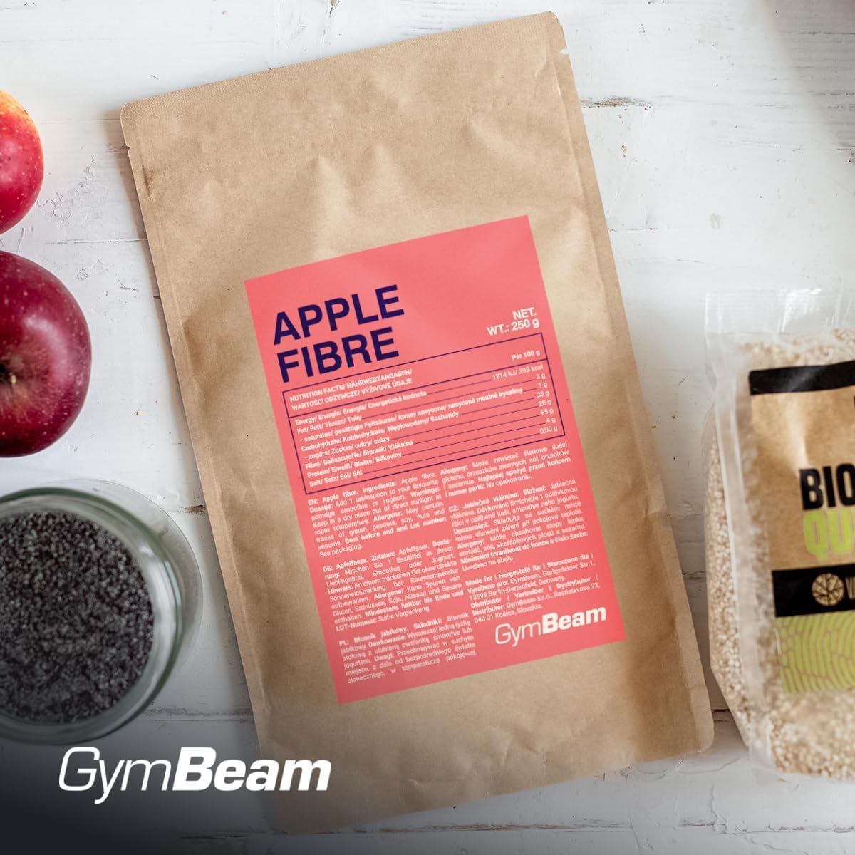 GymBeam Fibra di Mela in Polvere 250g Solubile