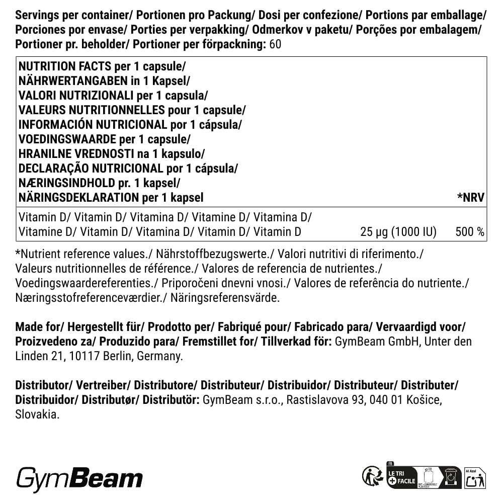 GymBeam Longevità Quercetina integratore 475 mg 90 capsule