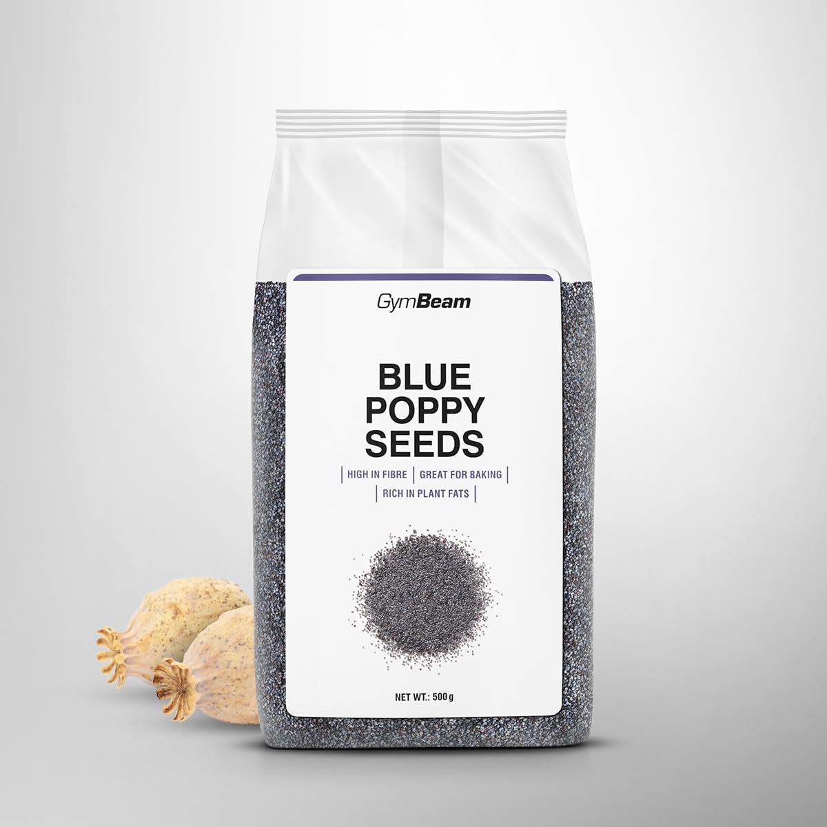 GymBeam Semi di Papavero Blu 500g Superfood Vegano Fibre