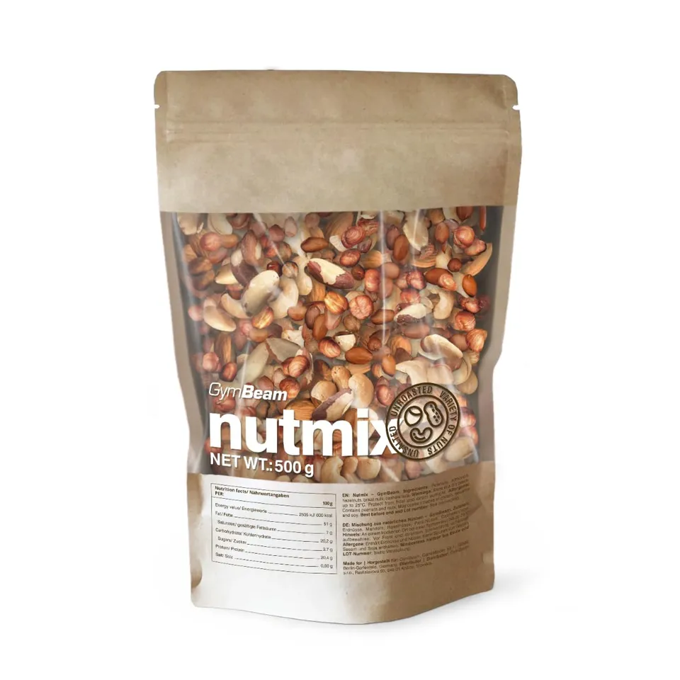 GymBeam Nutmix Mix Frutta Secca 500 g Senza Sale Proteine