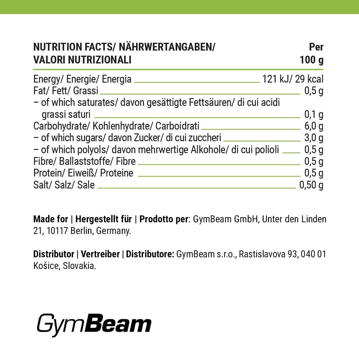 GymBeam Jammy Spread marmellata senza zucchero 220 g mela
